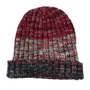KB Ethos Cuffed Knit Beanie Winter Hat Colorblock Red Navy Blue One Size Unisex